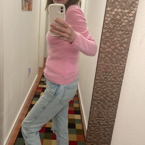 Caslon Light Pink V-Neck 100% Cashmere Long Sleeve Sweater Size Large - Picture 11 of 12